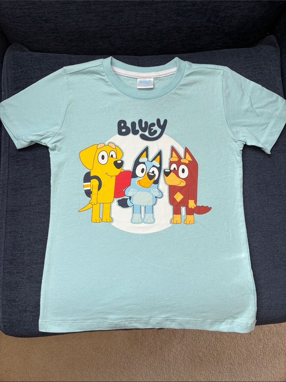 🍎5/$20 5T Bluey Crew Neck Kids T-Shirt - Light Blue